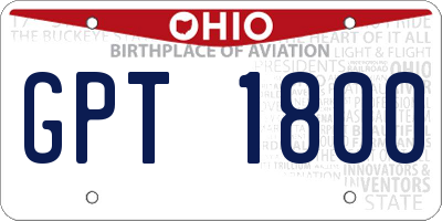 OH license plate GPT1800