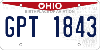 OH license plate GPT1843