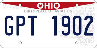 OH license plate GPT1902
