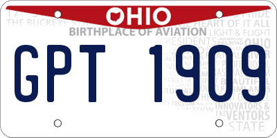OH license plate GPT1909