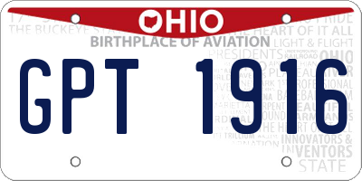OH license plate GPT1916