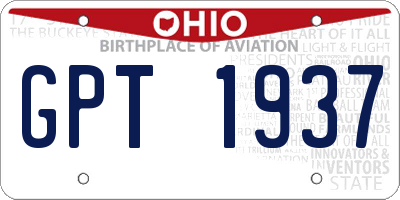 OH license plate GPT1937