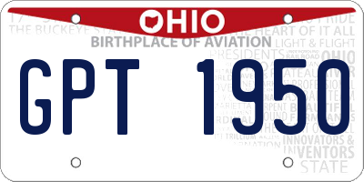 OH license plate GPT1950