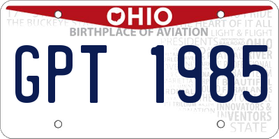 OH license plate GPT1985