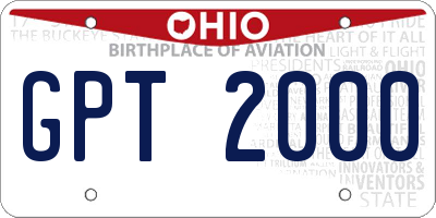 OH license plate GPT2000