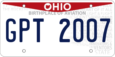 OH license plate GPT2007