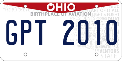 OH license plate GPT2010