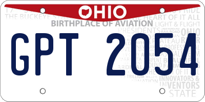 OH license plate GPT2054
