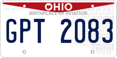 OH license plate GPT2083