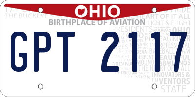 OH license plate GPT2117