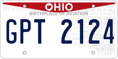 OH license plate GPT2124