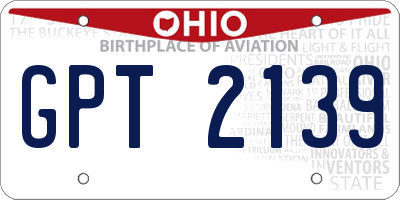 OH license plate GPT2139