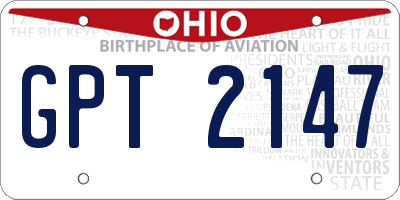 OH license plate GPT2147