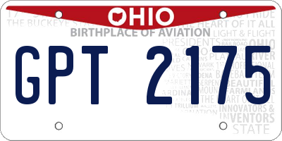 OH license plate GPT2175