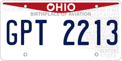 OH license plate GPT2213