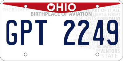 OH license plate GPT2249