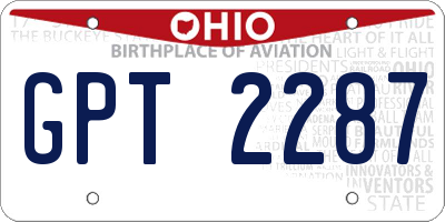 OH license plate GPT2287