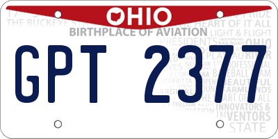OH license plate GPT2377
