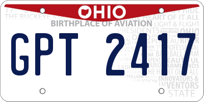 OH license plate GPT2417