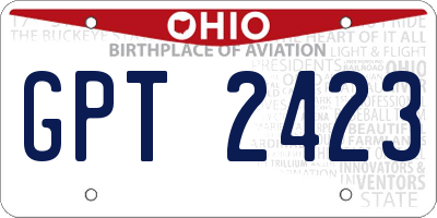 OH license plate GPT2423