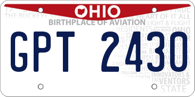OH license plate GPT2430