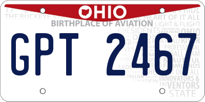 OH license plate GPT2467