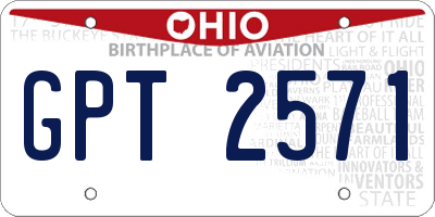 OH license plate GPT2571