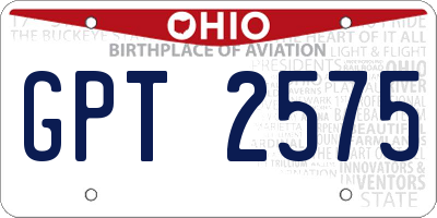 OH license plate GPT2575