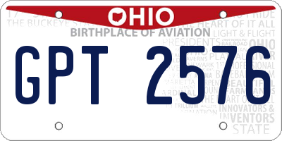 OH license plate GPT2576
