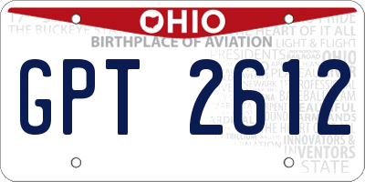 OH license plate GPT2612