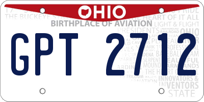 OH license plate GPT2712
