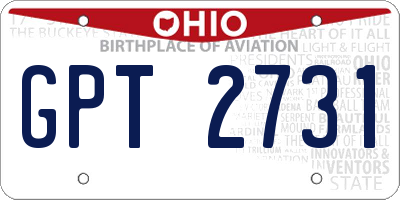 OH license plate GPT2731