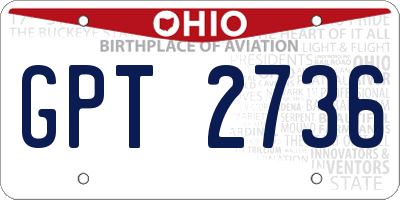 OH license plate GPT2736