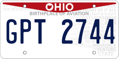 OH license plate GPT2744