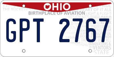 OH license plate GPT2767