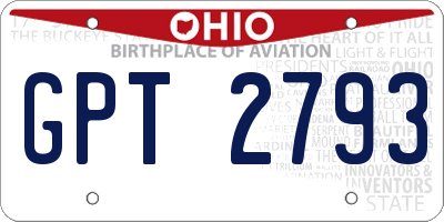 OH license plate GPT2793