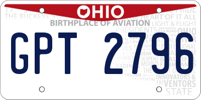 OH license plate GPT2796