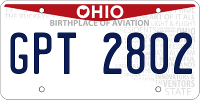 OH license plate GPT2802