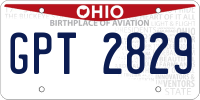 OH license plate GPT2829