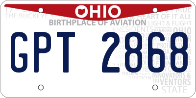 OH license plate GPT2868