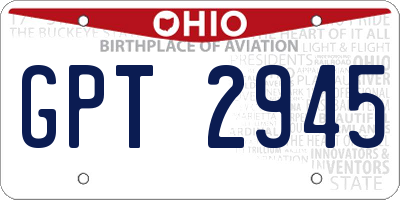 OH license plate GPT2945