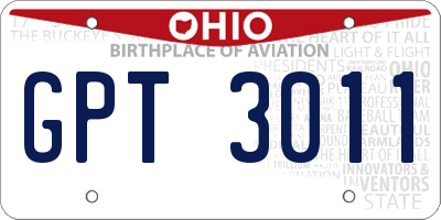 OH license plate GPT3011