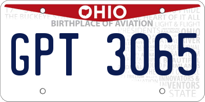 OH license plate GPT3065