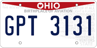 OH license plate GPT3131