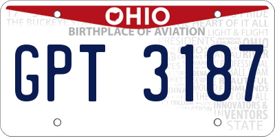 OH license plate GPT3187