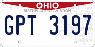 OH license plate GPT3197