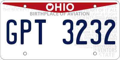 OH license plate GPT3232