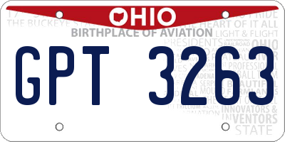 OH license plate GPT3263
