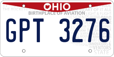 OH license plate GPT3276