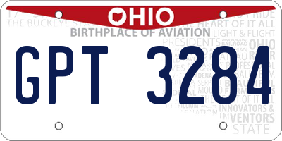 OH license plate GPT3284